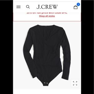 JCREW NWT black crossover bodysuit